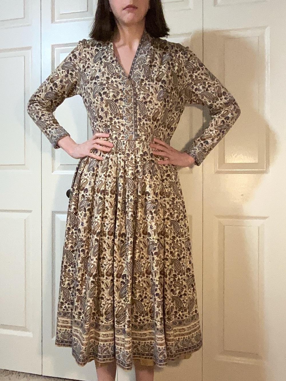 Vintage 50s/60s Handmade Paisley Dress